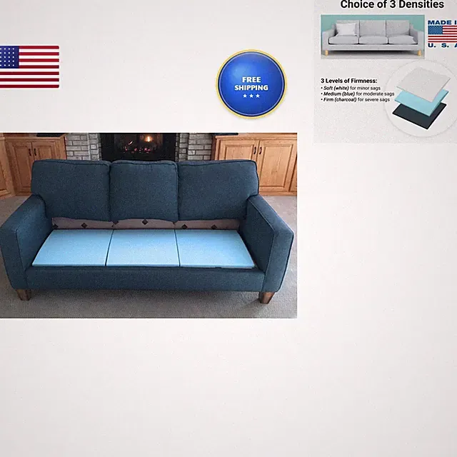 Stratiform Original Curve Couch Cushion Support Set of 3 20x20x2" Firm Foam