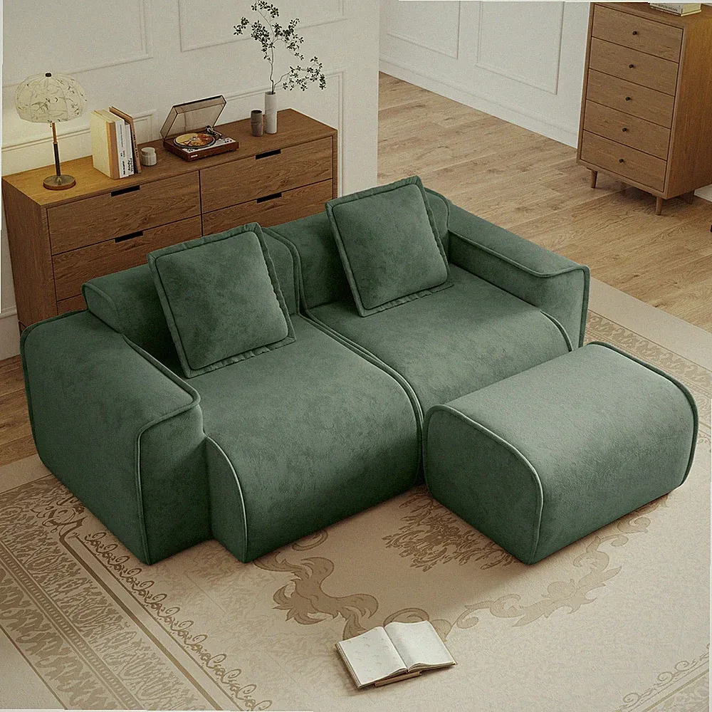 Streamlined Design Modular 2 Seat L Shape Sectional Boneless Sofa with French