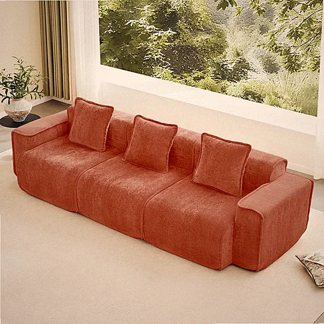 Streamlined Design Modular 3 Seat U Shape Sectional Boneless Sofa with French E