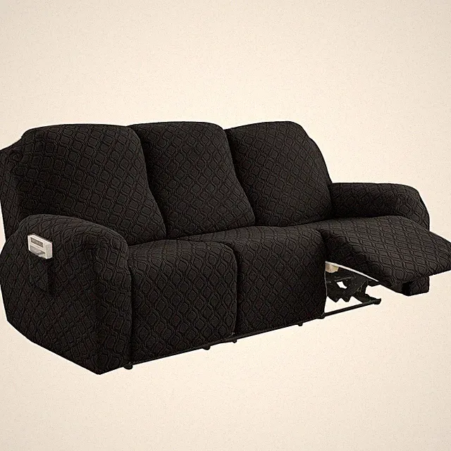 Strecth 3-Seater Recliner Cover Jacquard Couch Slipcover Lounge Sofa Protector.