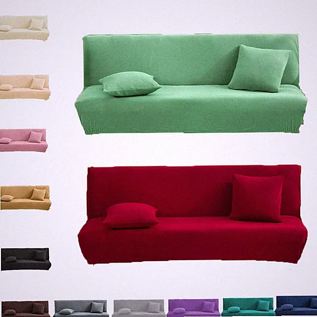 Stretch Armless Sofa Bed Seater Covers Folding Couch Protector Slipcover Solid
