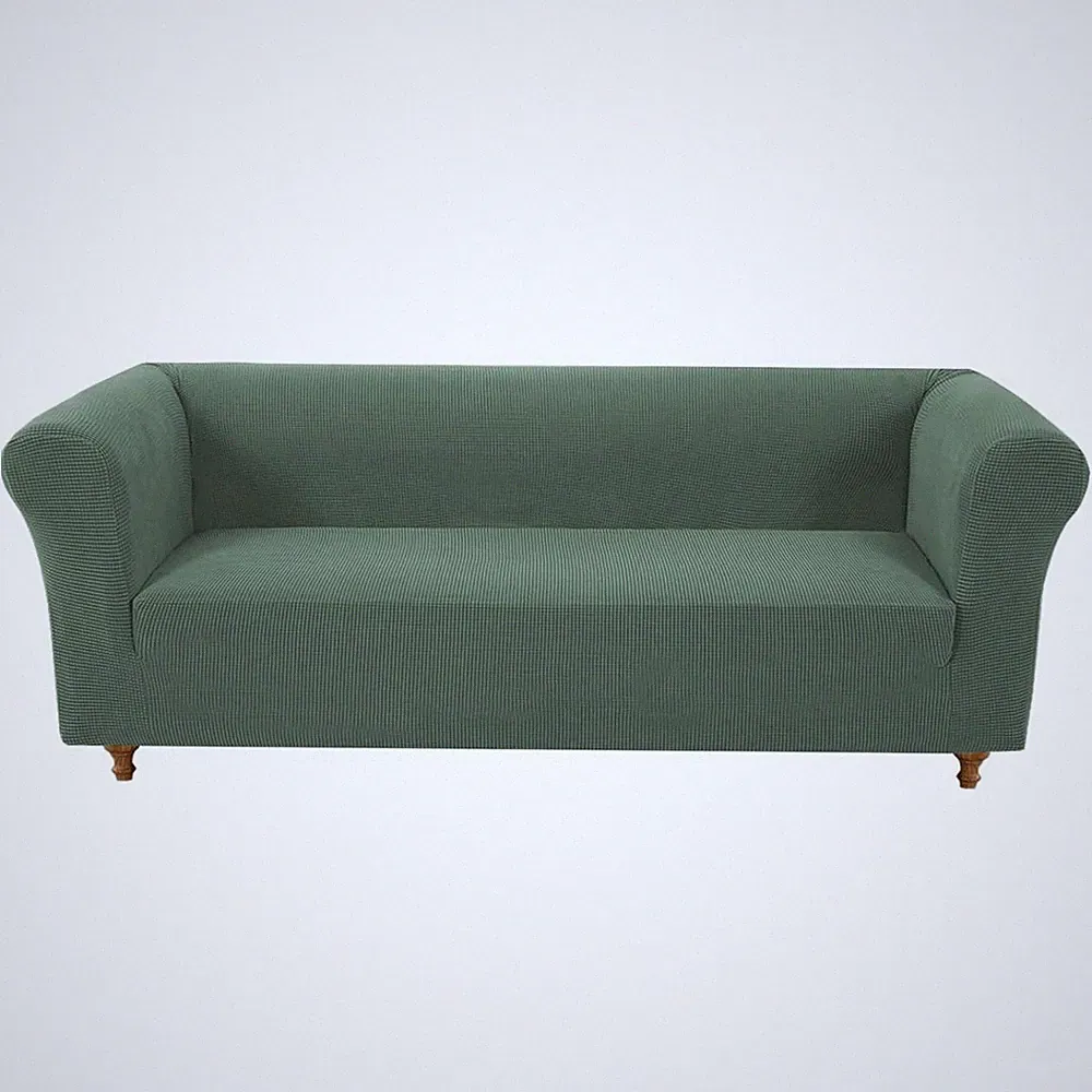 Stretch Chesterfield Sofa Cover - Jacquard Fabric Slipcover for 3-Cushion Cou...