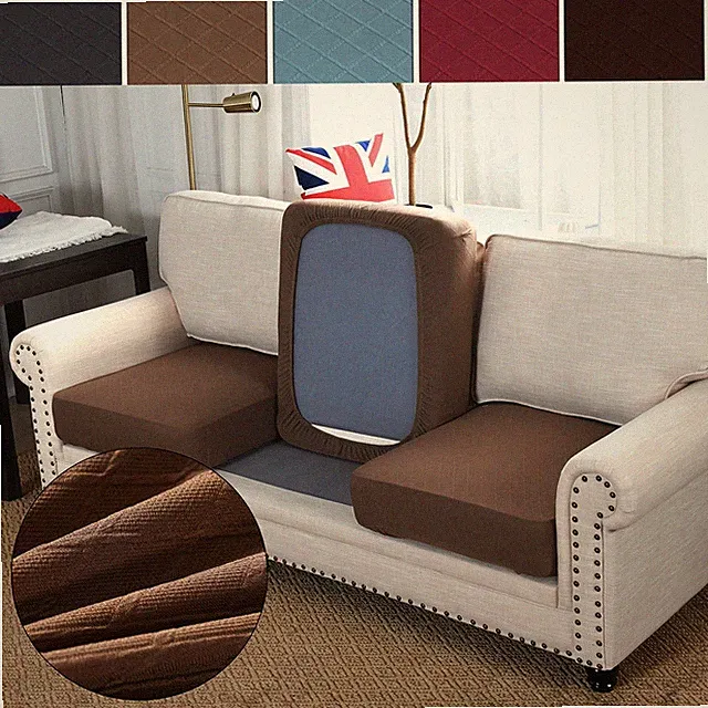 Stretch Diamond Lattice Couch Cushion Cover Jacquard Loveseat Sofa Seat Protect
