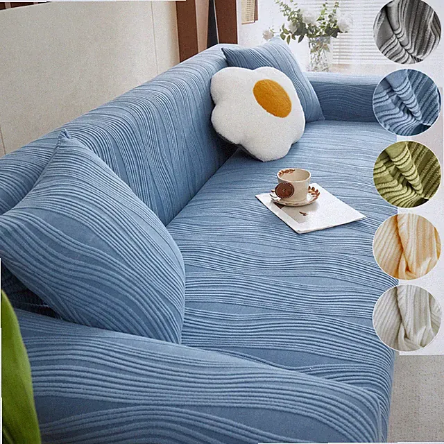 Stretch Fleece Sofa Cover Full Coverage Washable Couch Protector Pet Friendly