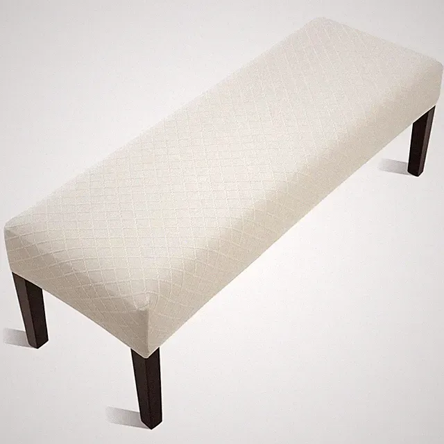 Stretch Jacquard Bench Cover - Beige - Anti-Dust Protection
