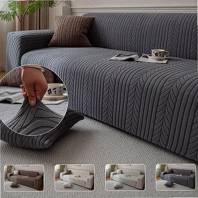 Stretch Jacquard Sofa Cover 1/2/3/4 Seater Patterned Chair Slipcover Full-Cover