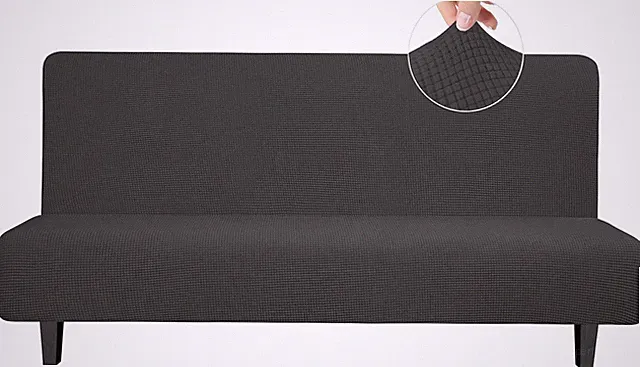 Stretch Large Futon Slipcover Armless Futon Cover Dark Gray