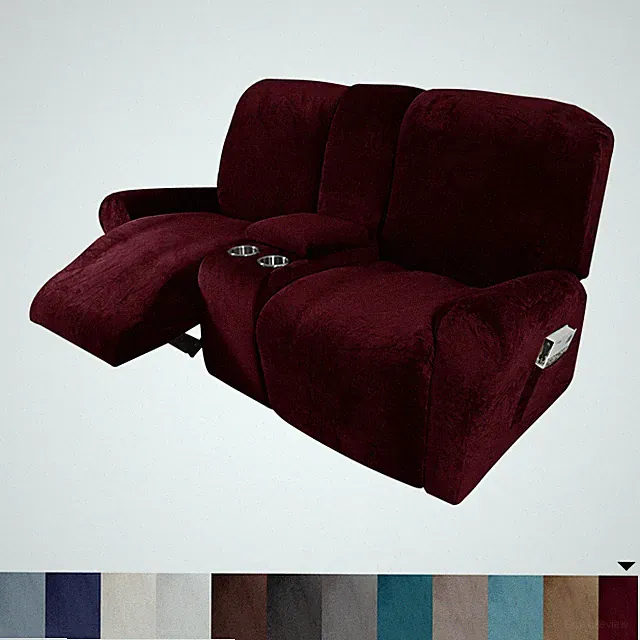 Stretch Recliner Loveseat Cover w/ Center Console 2 Seater Couch Sofa Slipcover