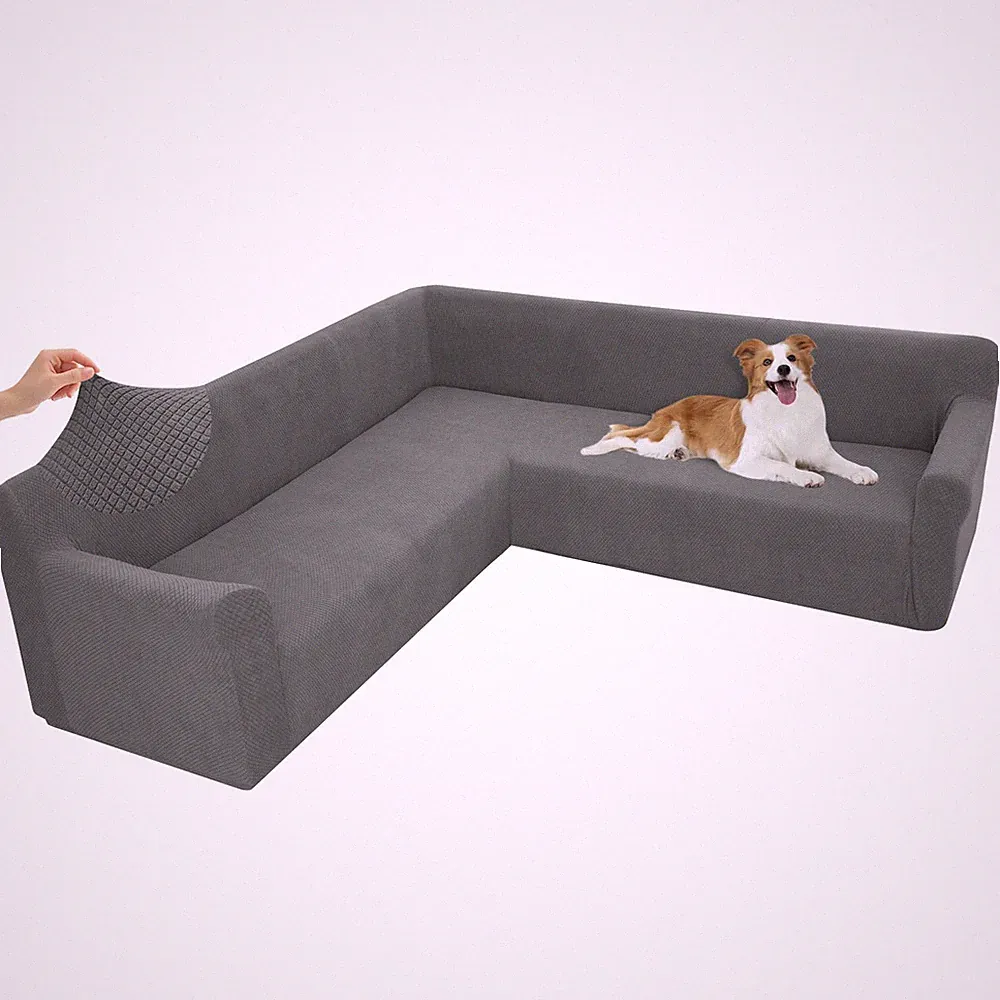 Stretch Sectional Couch Covers L Shaped Corner Sectional Sofa Cover Washable...