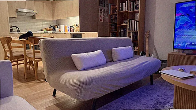 Stretch Sofa Bed Slipcover - Jacquard Fabric, Island Fossi