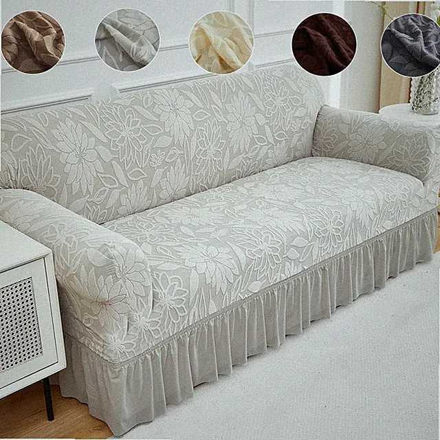 Stretch Sofa Cover Jacquard Couch Protector 1-4 Seat Anti-Slip Washable for Pets