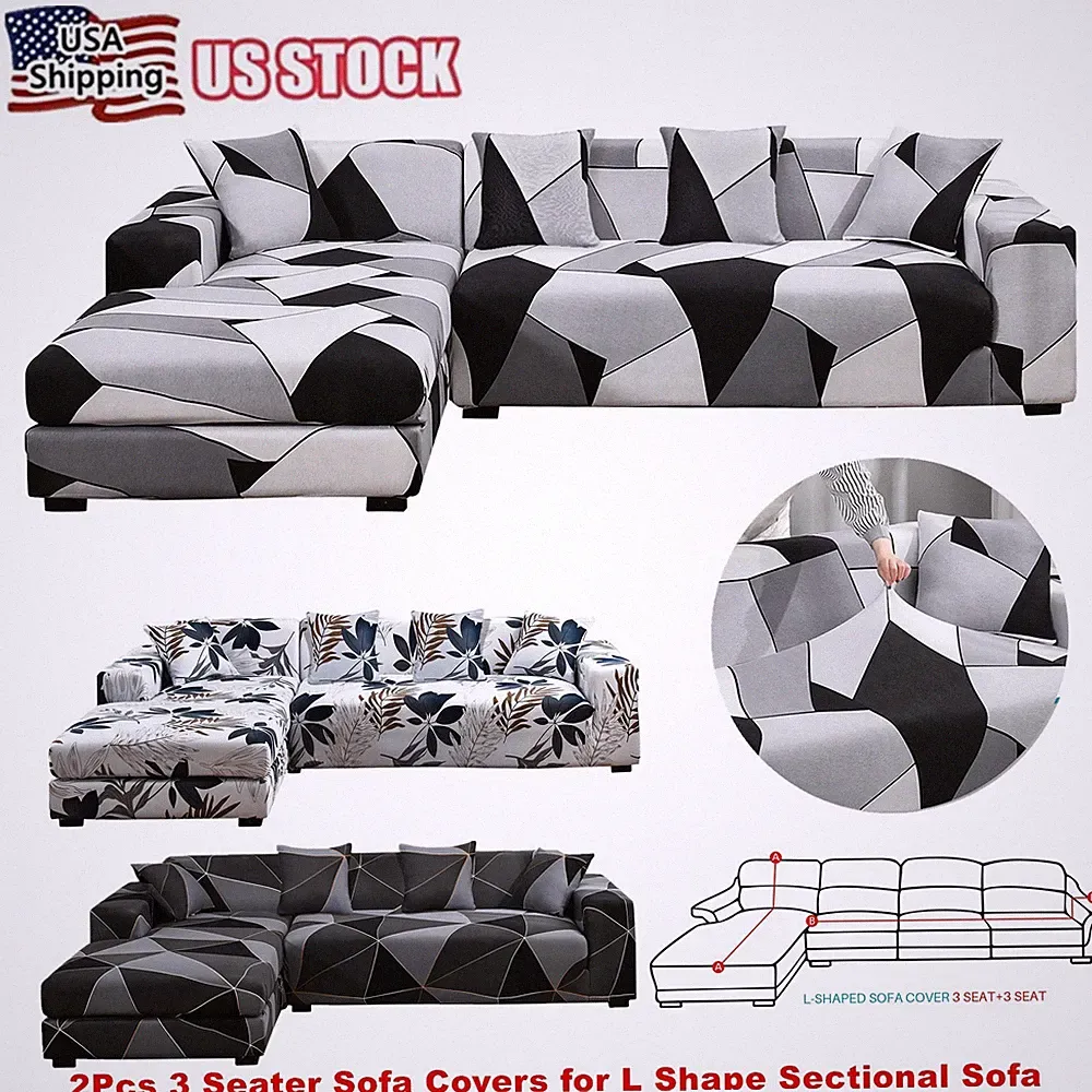 Stretch Sofa Covers 3+3 Seater L Shape Sectional Sofa Covers Stretch Couch Cover