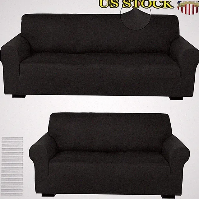 Stretch Sofa Loveseat Recliner Slipcover Non Slip 2pc Set Machine Washable New