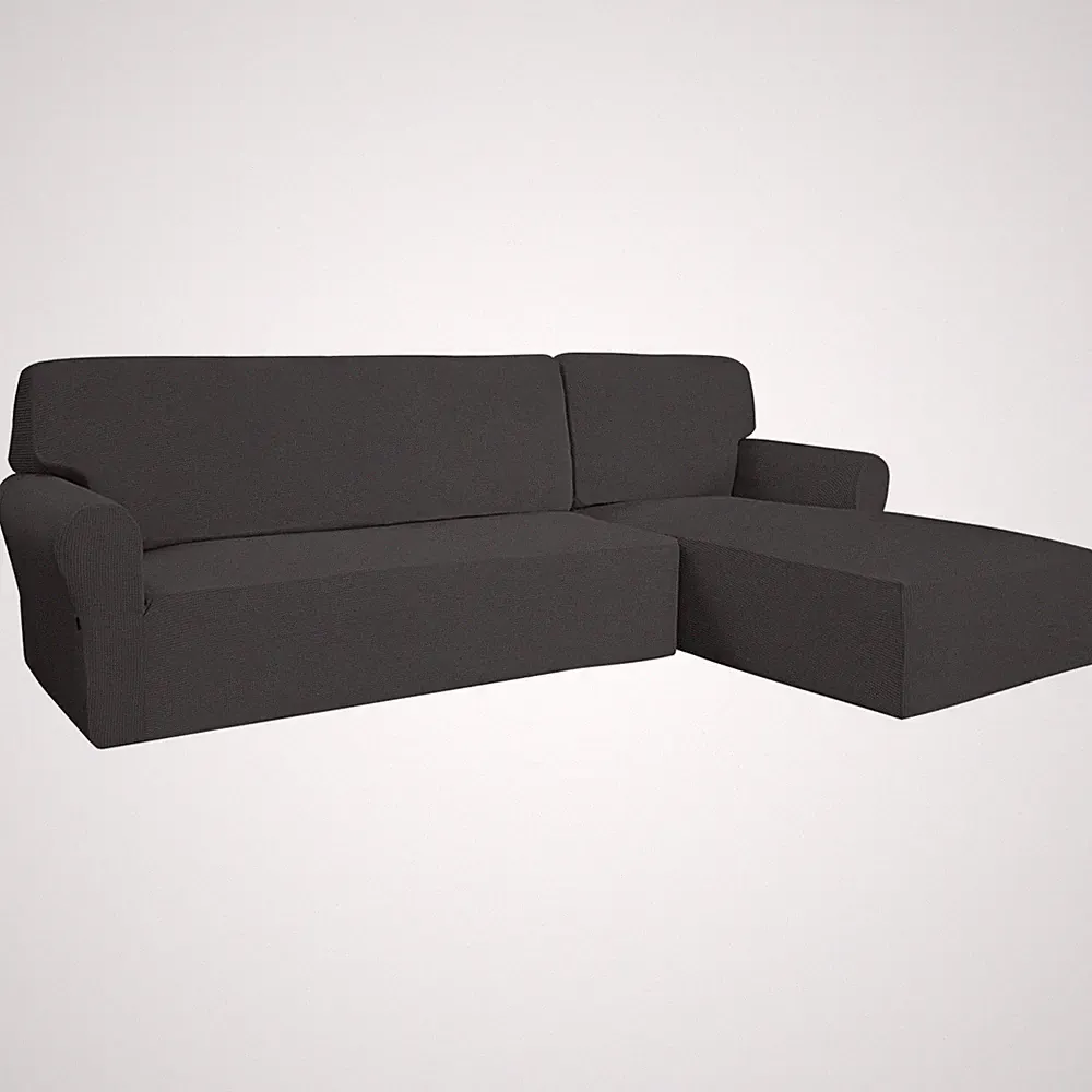 Stretch Sofa Slipcover 2 Pieces L-Shaped Sofa Cover Sectional Couch Cover for...