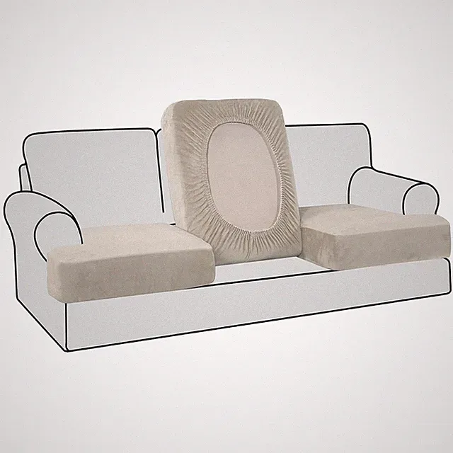 Stretch Velvet 3 Cushion Sofa Slipcovers for Living Room Velvet Sofa Cover Set