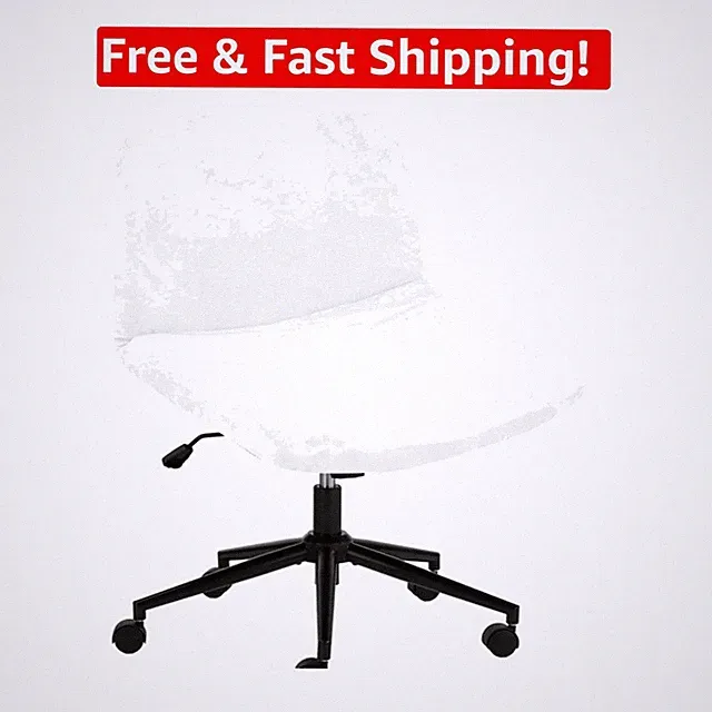 Stretch Velvet Chair Protector for Armless Office Chairs - White