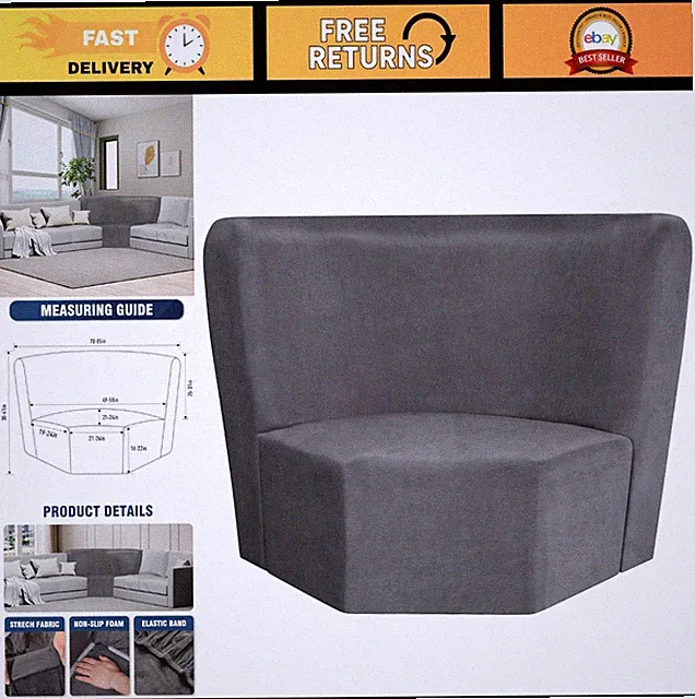 Stretch Velvet Corner Couch Cover - L Shape Sectional Slipcover, Furniture Prote