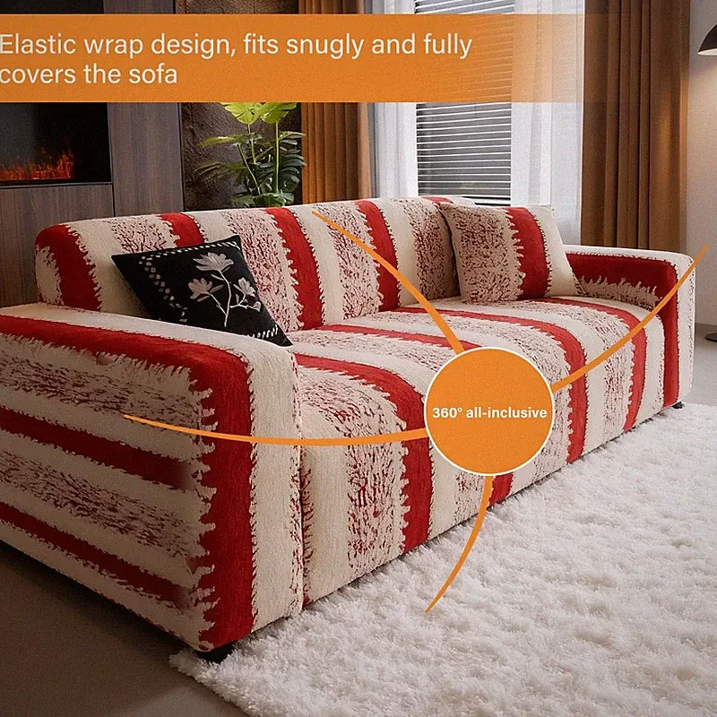 Stretch Velvet Sofa Slipcover Furniture Protector Non Slip Universal Sofa Covers