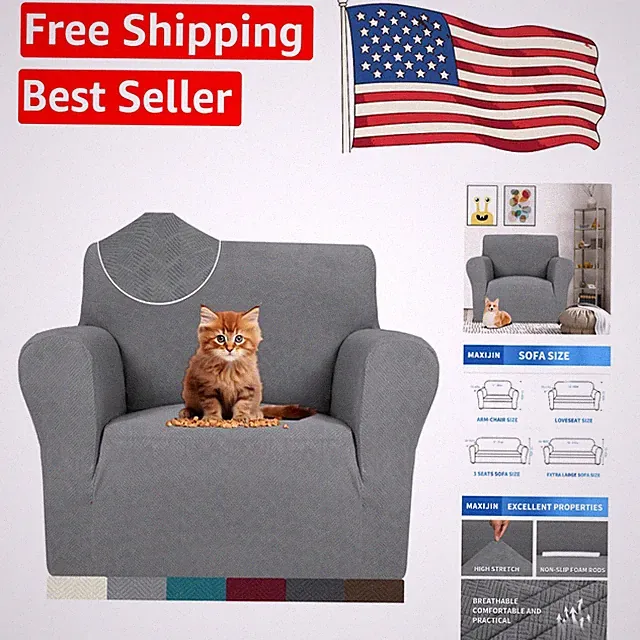 Stretchable Diamond Pattern Chair Cover 31-46" - Modern Look & Full Protection
