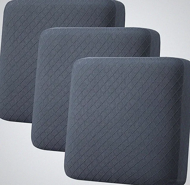 Stretchable Grey Outdoor Couch Cushion Covers - 3 Piece Set