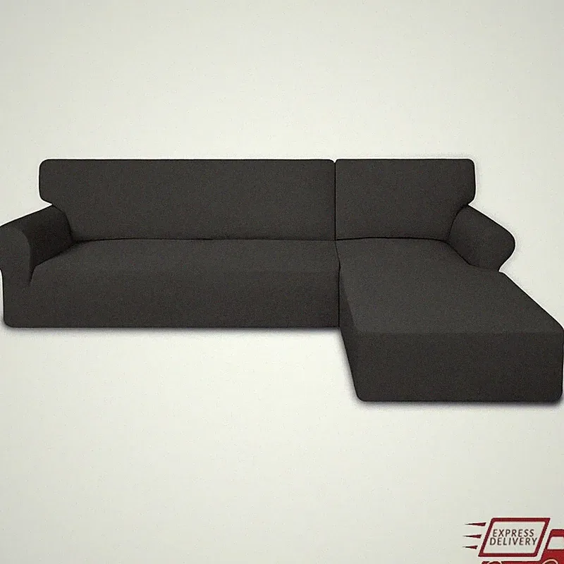 Stretchy Non Slip Sectional Couch Covers 2 pcs Elastic Slipcovers L Shape Sofa