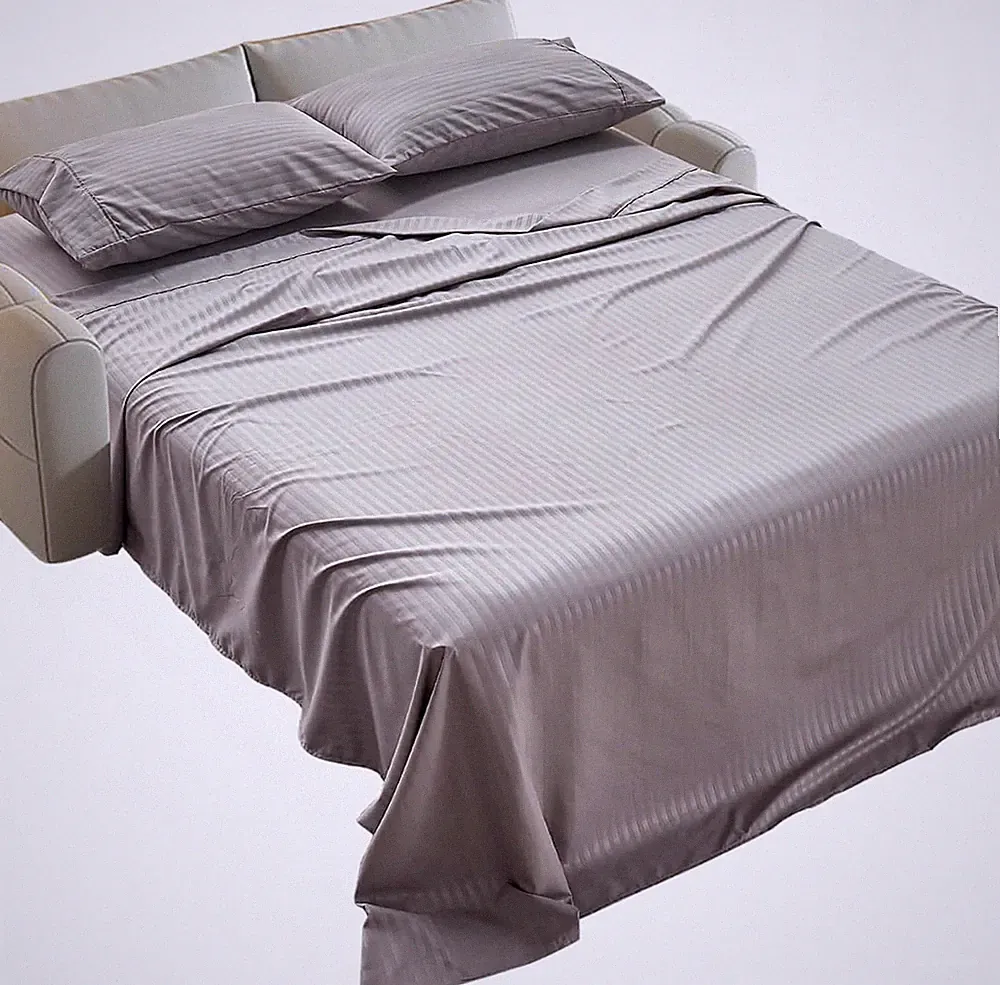 Striped Sofa Bed Sheets Queen for Sleeper Sofa Bed with 4-6 Deep Soft Brushed