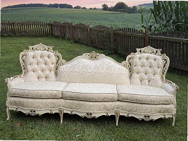 STUNNING antique European Tufted Sofa Couch