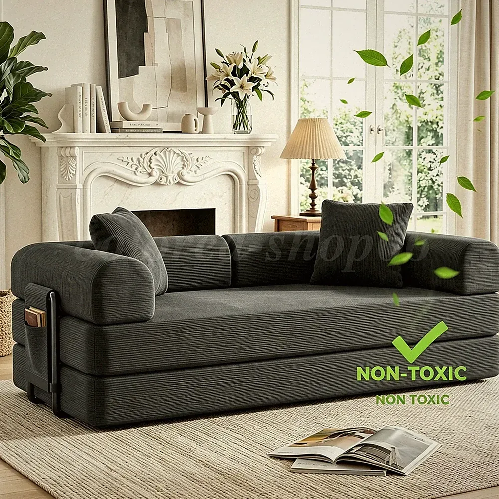 Sturdy Structure Boneless Sofa Couch Bed Convertible No Assembly Skin-Friendly