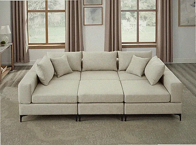 Stylish 6-Piece Upholstered Sectional: Elevate Your Living Space