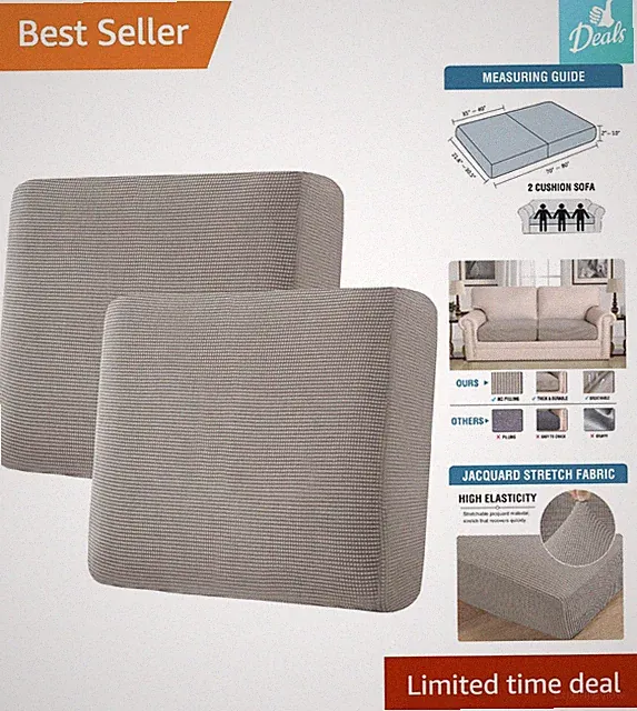Stylish and Durable Jacquard Sofa Covers - 2 Piece Set for Modern Living Rooms