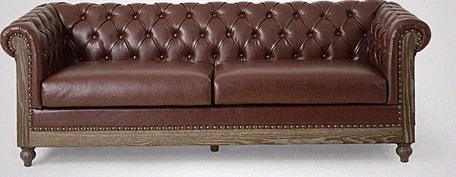 Stylish Dark Brown & Natural Castalia Sofa by