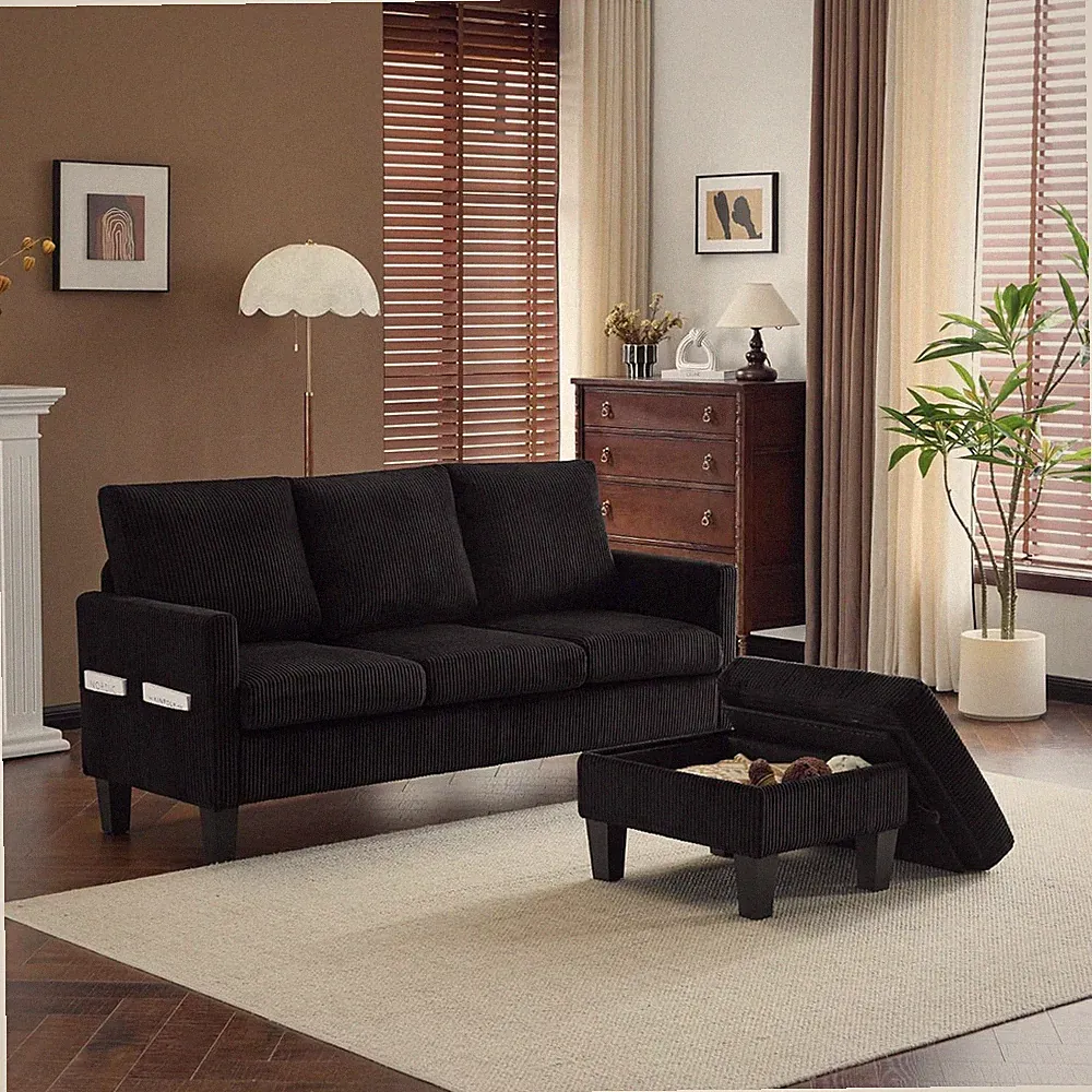 Stylish L-Shaped Couch with Storage - Convertible Sectional for Small Spaces