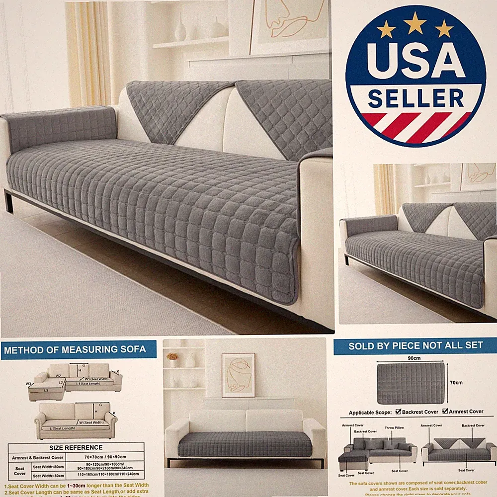 Stylish Ultra-Durable Velvet Slipcover – Perfect Protection for 3-Cushion Sofas