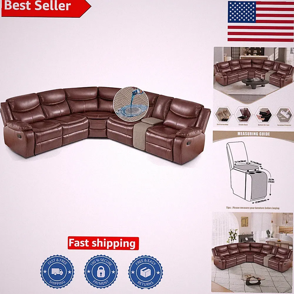 Stylish Waterproof Sectional Couch Covers with Non-Slip Design - 1 Seat Console