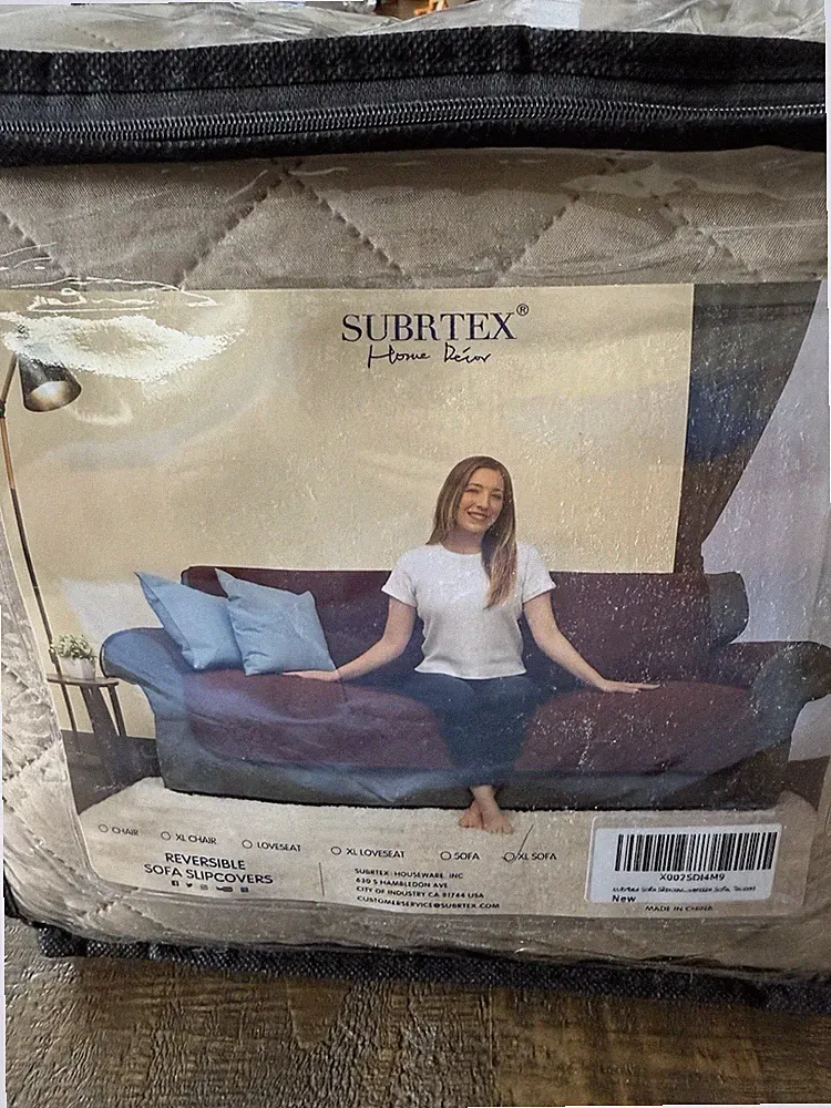 Subrtex Loveseat Quilted Cover Reversible Sofa Slipcover - Taupe XL Sofa