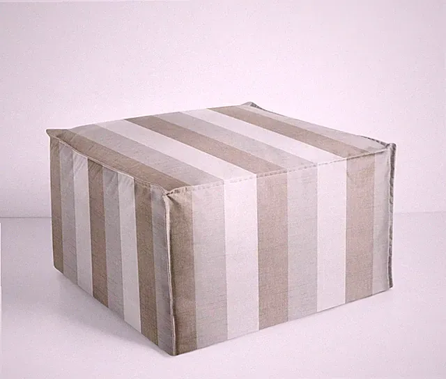 Sunbrella Outdoor Pouf Cushion - Plush Square Ottoman for Patio & Poolside