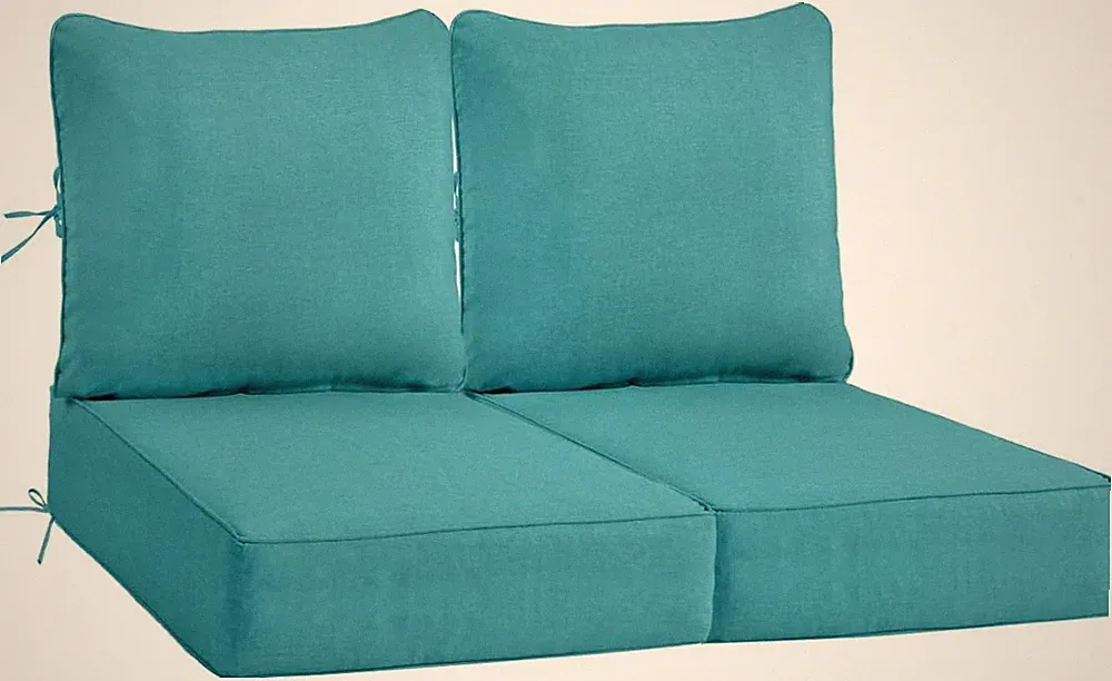 Sundale Outdoor Olefin Deep Seat Cushion Set Teal 24x24x6 Water Resistant #R042