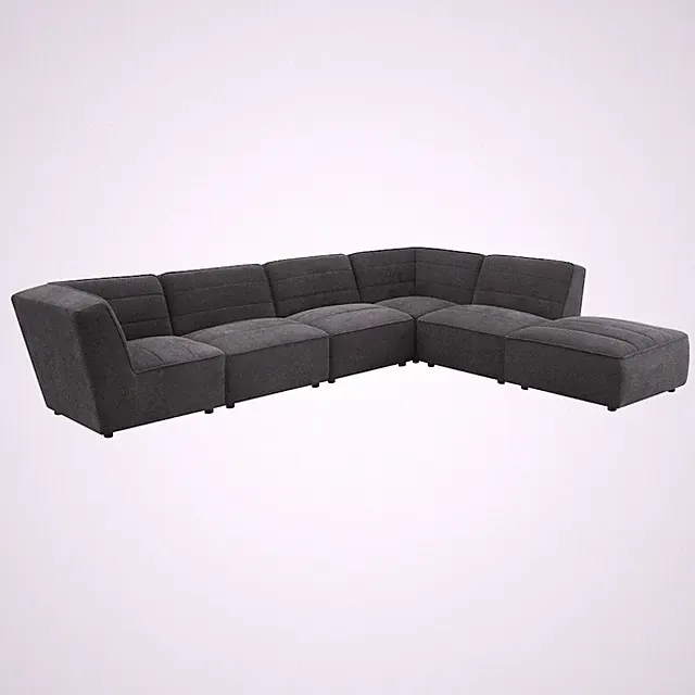 Sunny 6-piece Upholstered Modular Sectional Sofa Charcoal