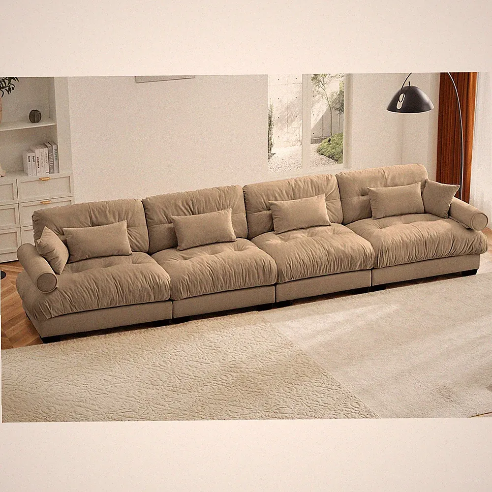 Super Comfort Oversized Modular Velvet Sectional Sofa Couch with Movable Ott