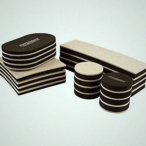 Super Sliders Assorted Reusable Felt Furniture Sliders for Hard Surfaces