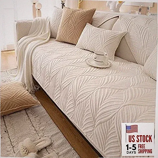 Super Soft Velvet Quilted Sofa Couch Covers Non-Slip Sectional Couch Cover