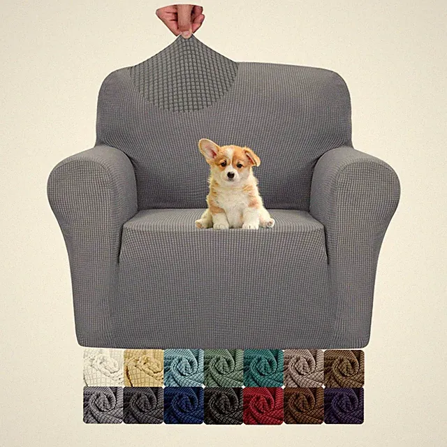 Super Stretch Chair Sofa Slipcovers 1-Piece Jacquard Chair Covers for Living...