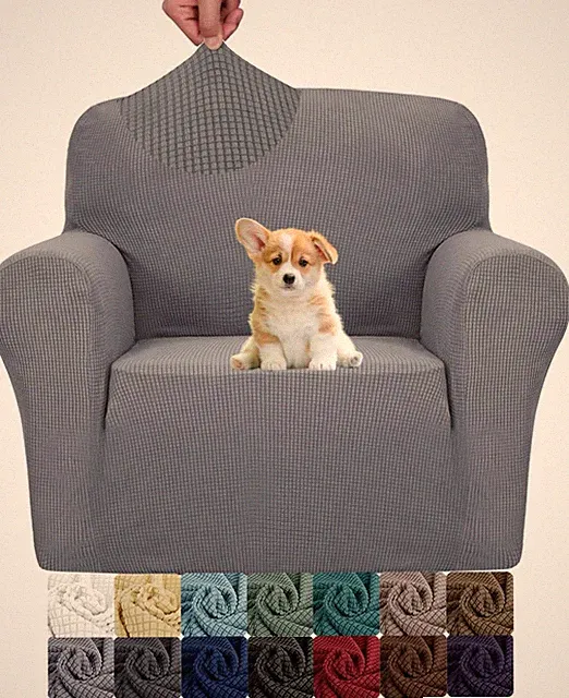 Super Stretch Chair Sofa Slipcovers 1-Piece Jacquard Chair Covers for Living Roo