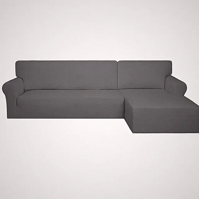Super Stretch Sectional Couch Covers - 2 pcs Spandex Non Slip Sofa Covers wit...