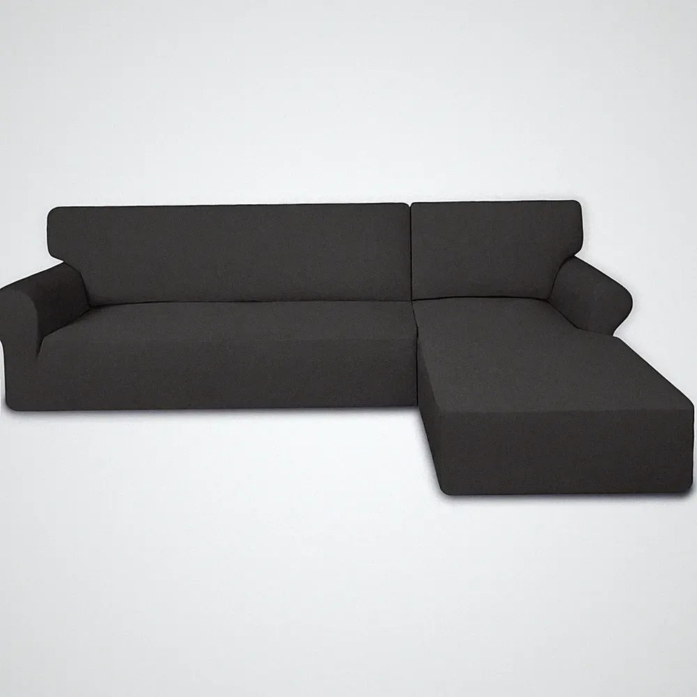 Super Stretch Sectional Couch Covers - 2 pcs Spandex Non Slip, with Elastic B...