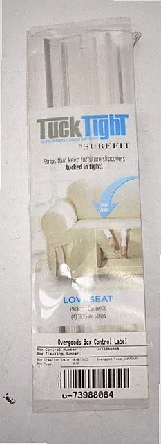 SureFit Tuck Tight Furniture Slipcover For Loveseat 4 Piece Strips 11.75"
