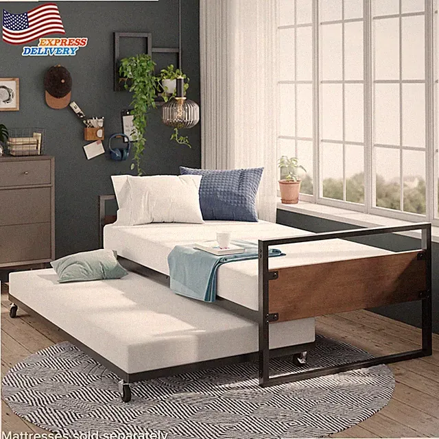 Suzanne Bamboo and Metal Daybed with Trundle Easy Assembly Twin FREE SHIP USA