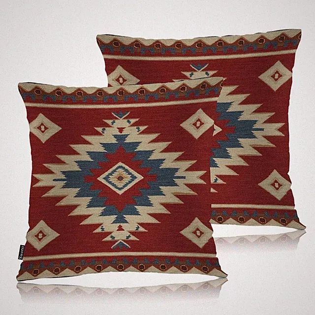 Swono Aztec Pattern Set of 2 Throw Pillow Covers Ikat American Navajo Style C...