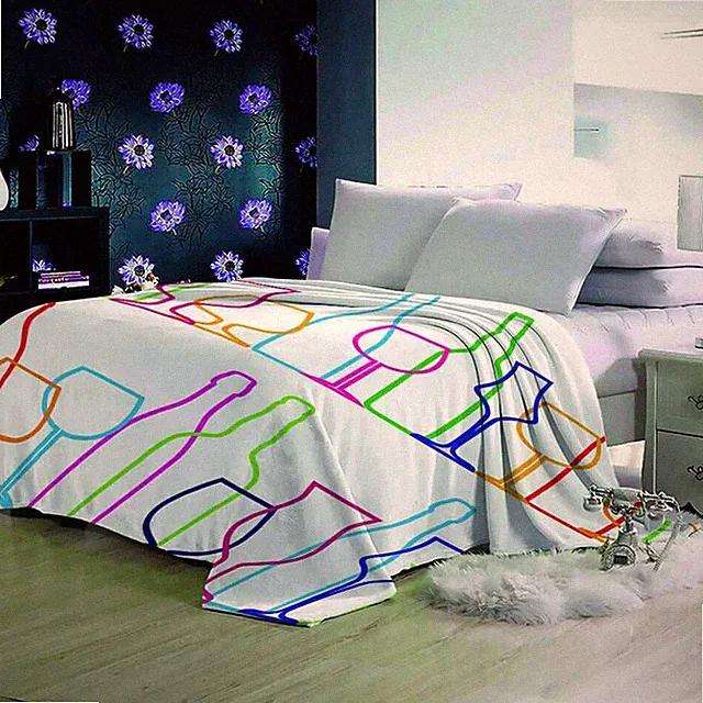 Sword Color Wrench Line Light 3D Warm Plush Fleece Blanket Picnic Sofa Couch