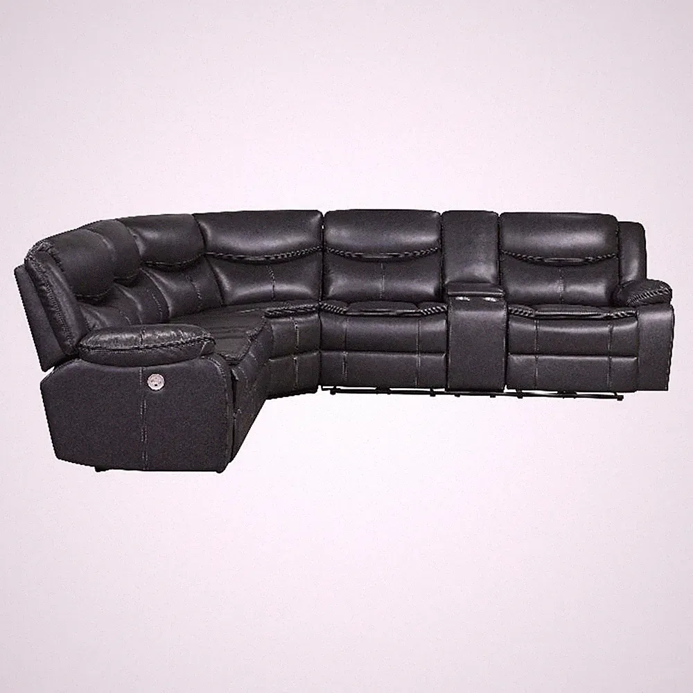 Sycamore Upholstered Power Reclining Sectional Sofa Grey
